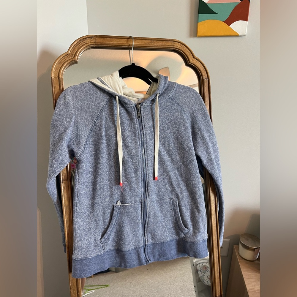 Towel Material Zip Up Hoodie